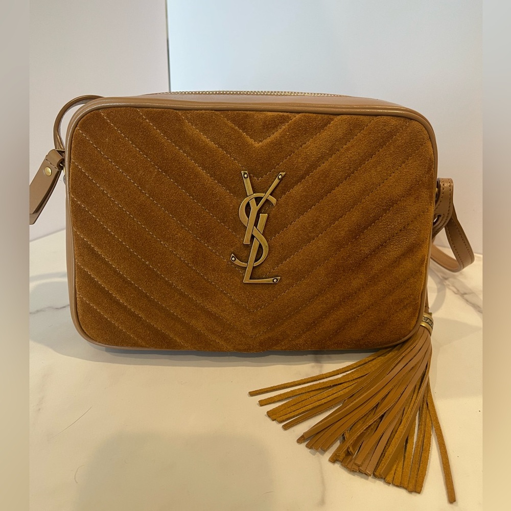 Authentic Saint Laurent Lou Camera Bag Small Suede and Leather